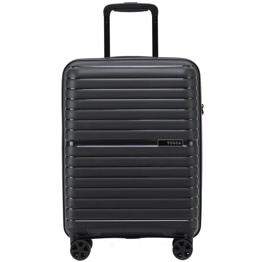 TOSCA Tron Carry On Hardside Luggage, Black. NB: minor use