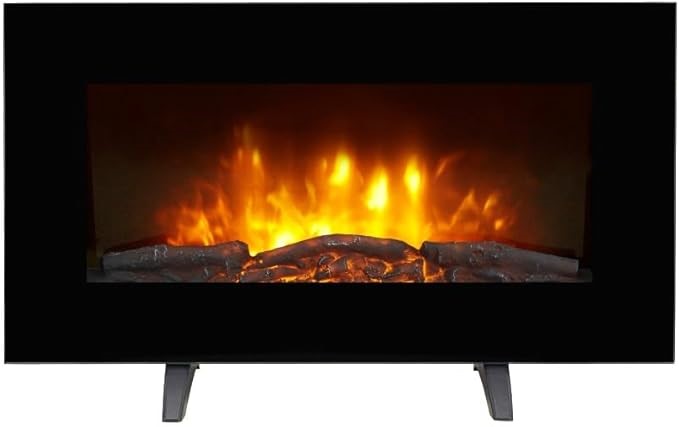 KOGAN SmarterHome 2000W Portable Electric Fireplace Heater with Log Effect