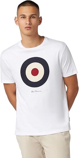 BEN SHERMAN Men's Signature Target T-Shirt, Small, Bright White, MB13647. R