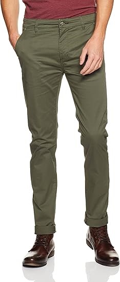 RIDERS BY LEE Men's Slim Stretch Chino Pants, Size 30R, Military Green, R/5