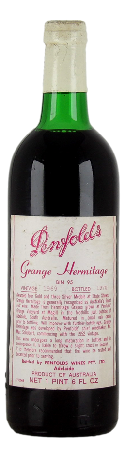 Penfolds Grange Hermitage 1969 (1x 1PT6FLOZ), SA.