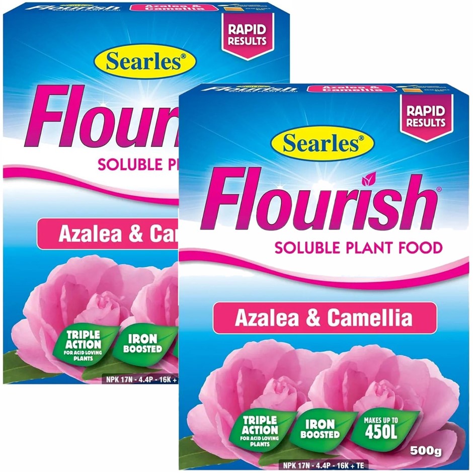 2 x SEARLES Azalea and Camellia Soluble Flourish Fertiliser, 500g
