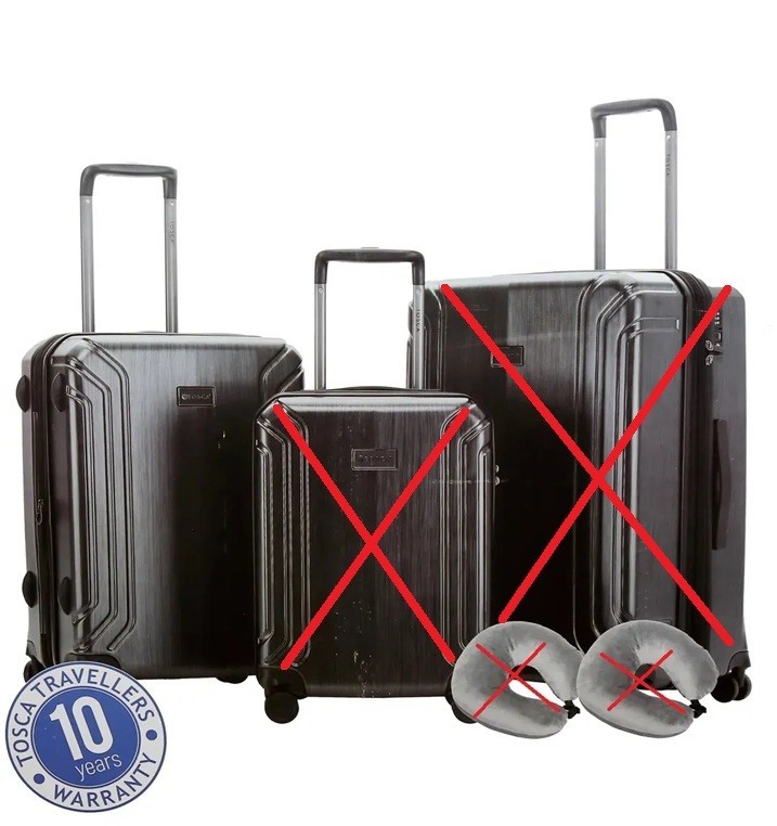 TOSCA Hardside Luggage Suitcase, Silver Grey, Medium: 67cm. NB: Used, not i