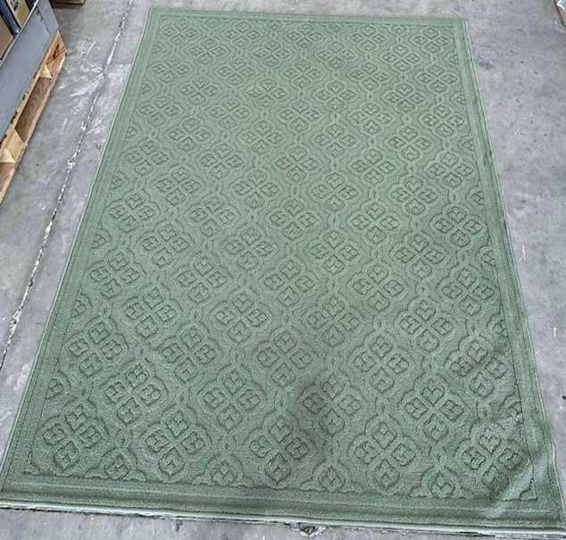 RUG & CO Navy Area Rug, Green. NB: Minor use.