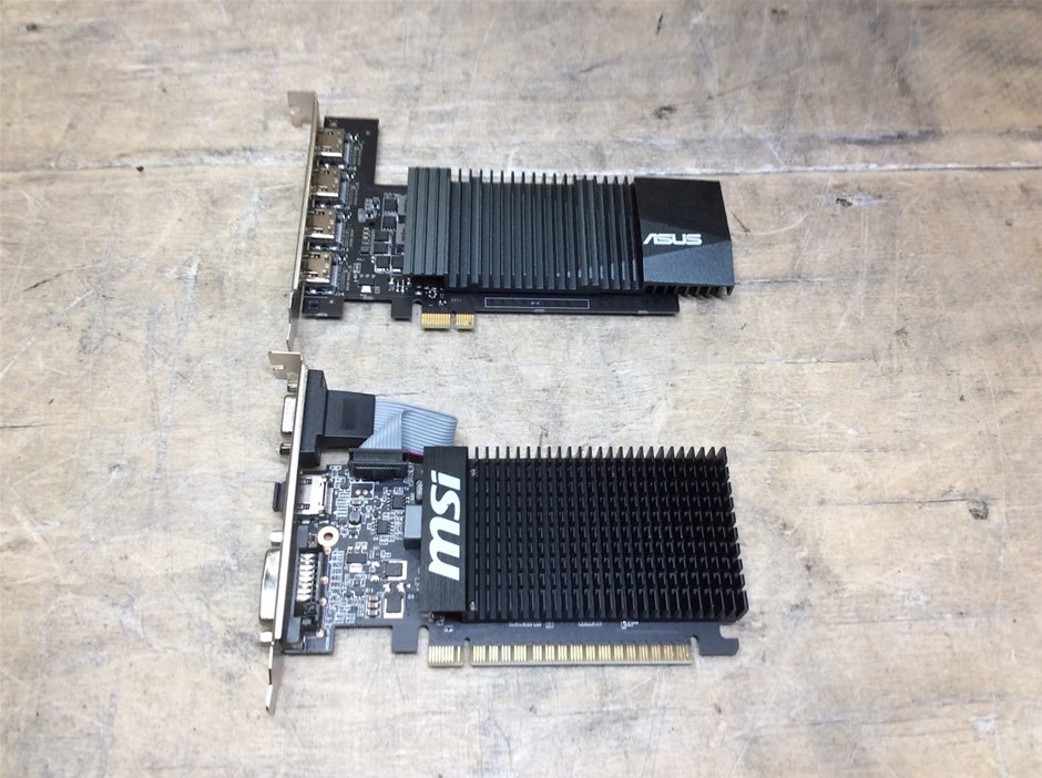 Asus GT710-4H-SL-2GD5 Graphics Card + MSI GT 710 2GD3H LP Graphics Card
