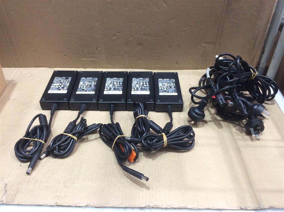 Dell 180W Laptop Power Adapters (Lot of 5)