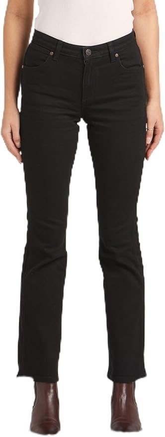 WRANGLER Women's Mid Waist Bootcut Jeans, Size 16, Black, W/091049/616. RRP