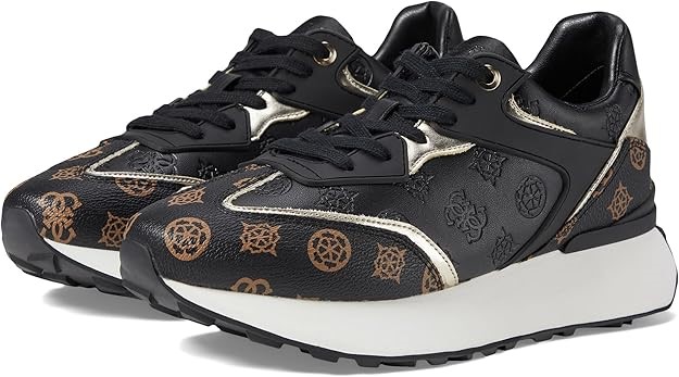 Guess Women's Luchia Sneaker, Black Multi, US 7.5