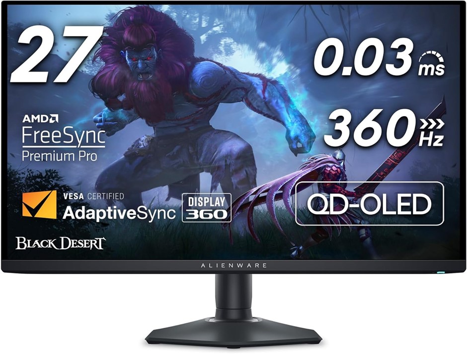 ALIENWARE  AW2725DF Gaming Monitor 26.7-Inch 360Hz(N 03Ms AMD FreeSync Adap