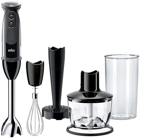0080-3140674 · BRAUN MultiQuick 5 Vario Hand Blender, 1000W, 21 Speed Settings, Black. NB: