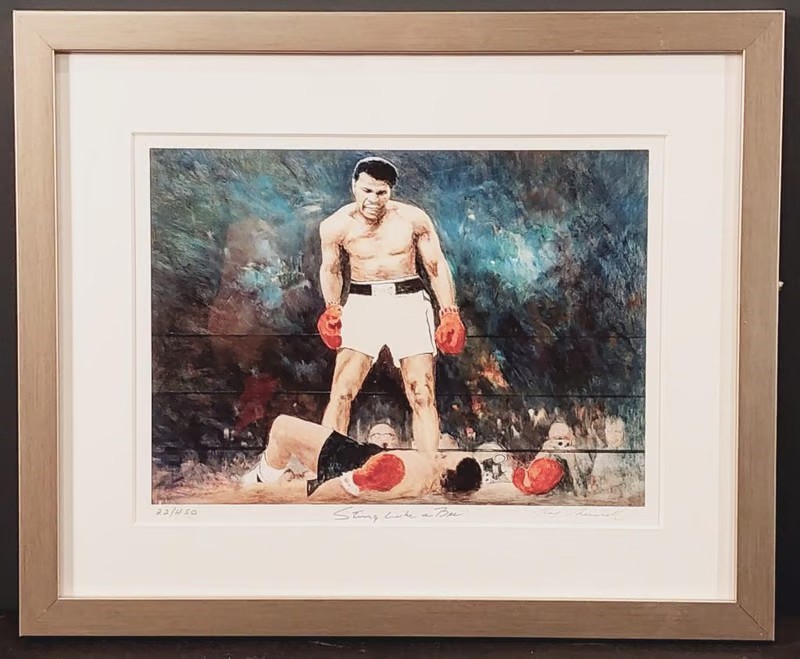 LIMITED EDITION 22/450 ``STING LIKE A BEE`` MOHAMMAD ALI FRAMED PRINT