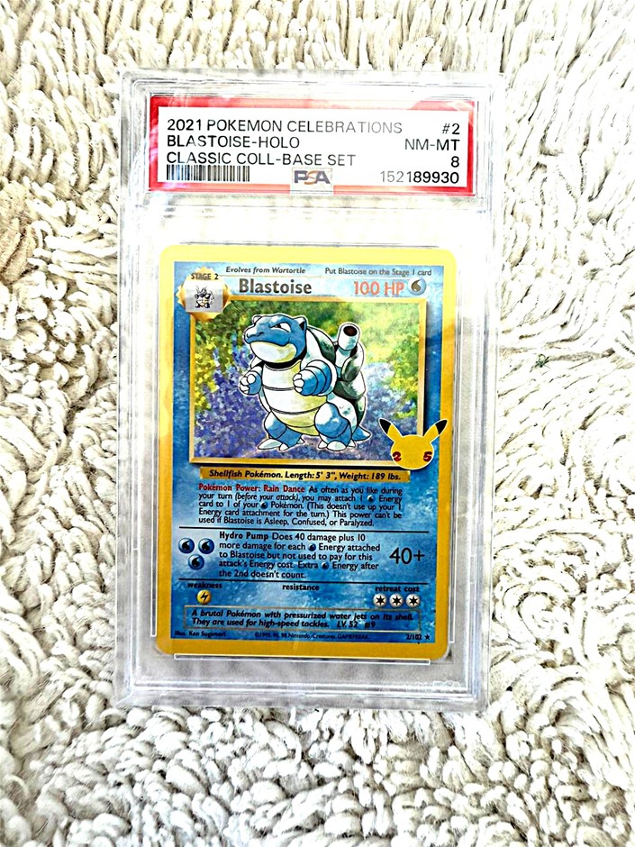 PSA 8 Blastoise holo 25th Celebrations Classic Collection card