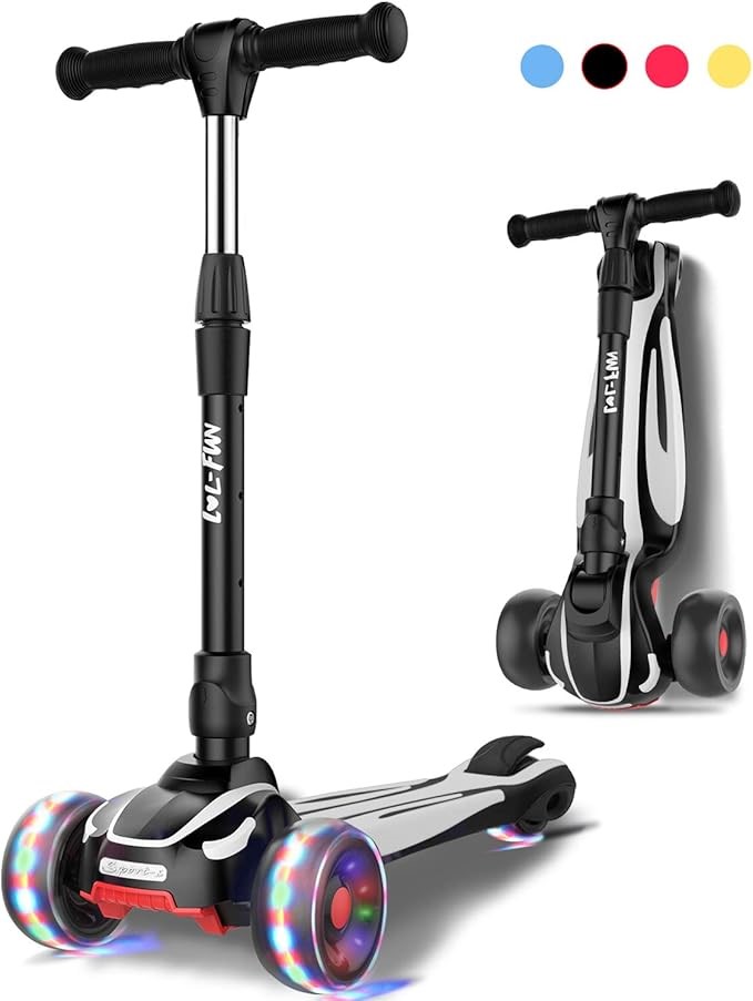 LOL-FUN Toddler Scooter for Kids Ages 3-12 Years Old Boy Girl with 3 Wheel