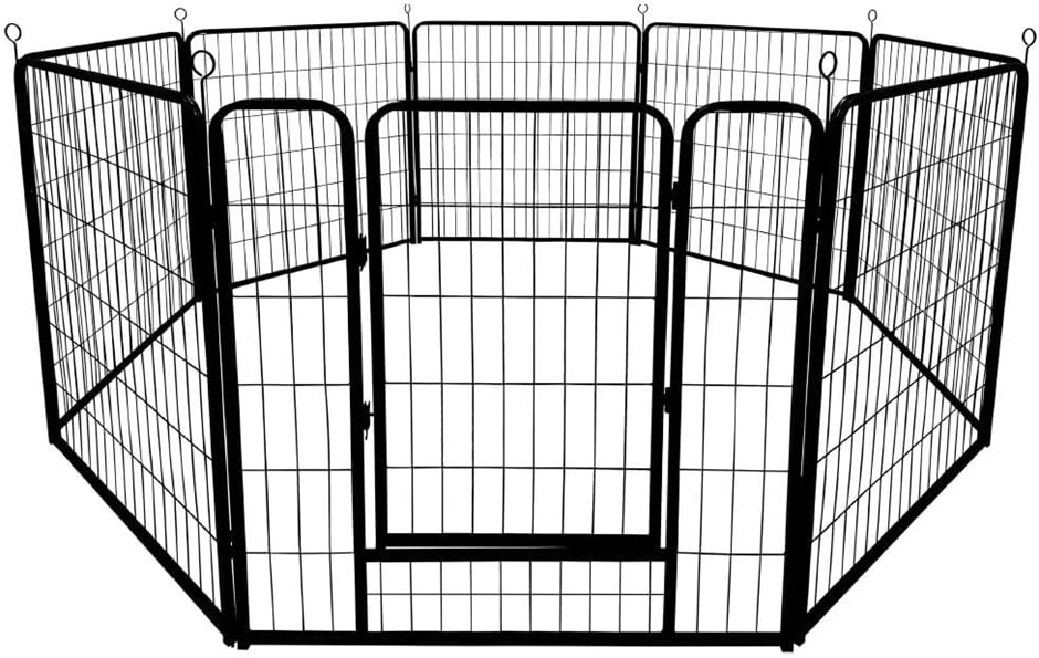 VAKA 32" Dog Playpen, 8 Panels Sturdy Metal Pet Exercise Pen, Extra Strong