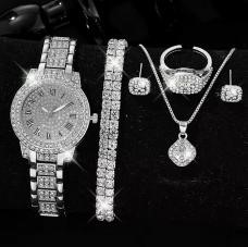 6-Piece Jewellery Set.Watch, Necklace, Bracelet, Ring & Earrings