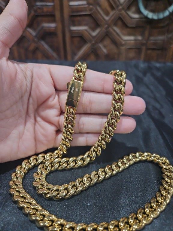 18k Italy Stamped Yellow Gold Filled Chain-Quality Guarantee-55cm