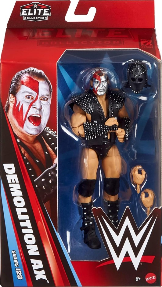 2 x Assorted MATTEL WWE Action Figures, comprising: 1 x Demolition Ax #123
