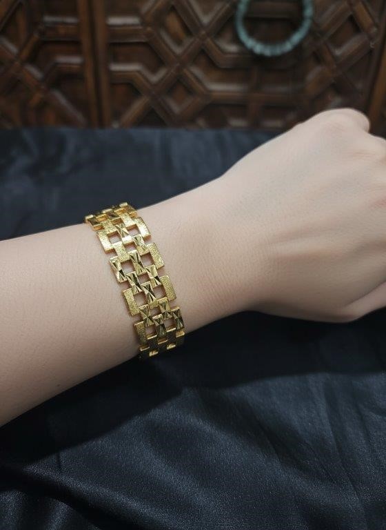 18k Stamped Yellow Gold Filled Bracelet-Quality Guarantee-18.5cm-18mm