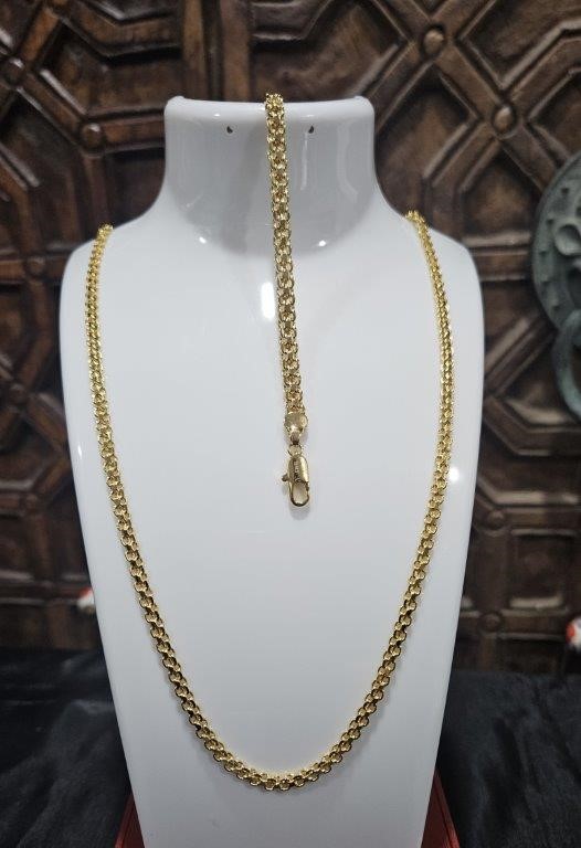 Set 18KGold-filled/Italy Stamped Yellow Gold Filled Chain & Bracelet-55CM