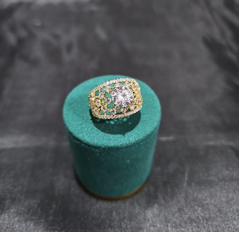 18K/ITALY Yellow Gold Filled Ring -Quality Guarantee-9 US-Bonus Gift