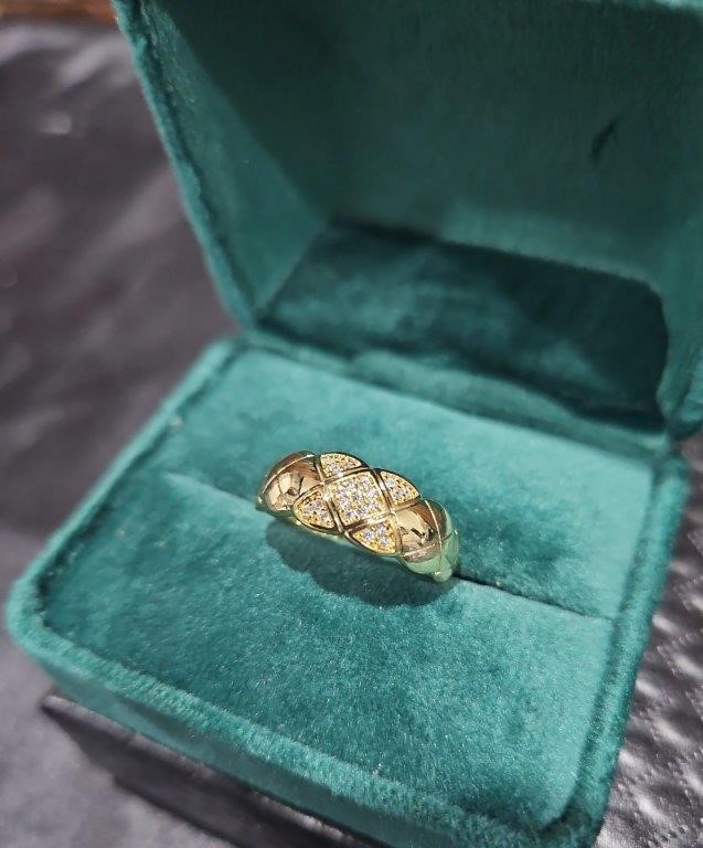 18K/Italy Gold Filled Ring -(stamped 18K/Italy)-Warranty Quality-Bonus Gift