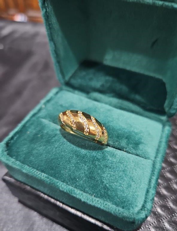 18K/Italy Gold Filled Ring -(stamped 18K/Italy)-Warranty Quality-Bonus Gift
