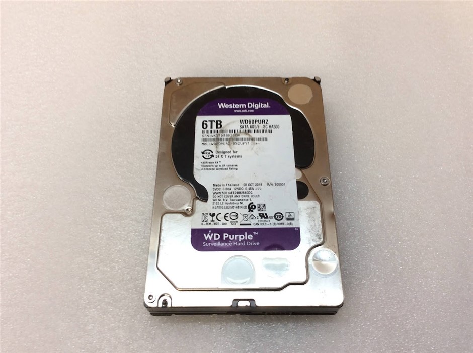Western Digital WD Purple 6TB Surveillance Hard Drive WD60PURZ