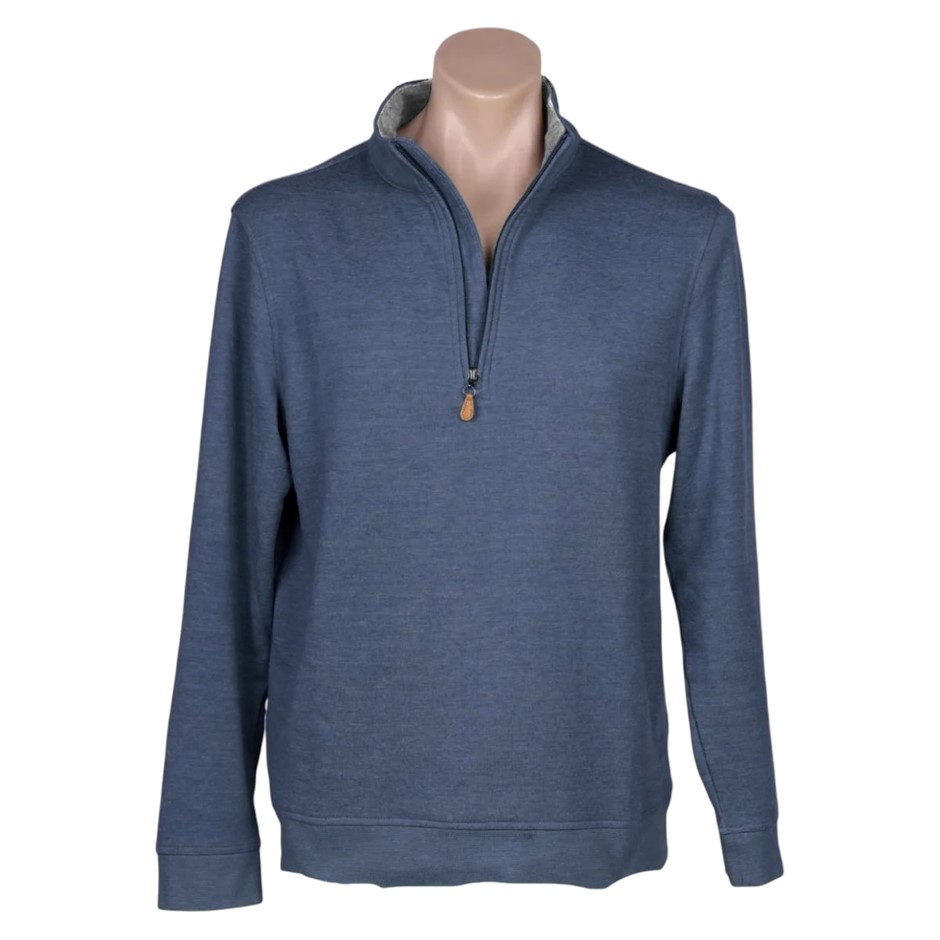 ENGLISH LAUNDRY Men's 1/2 Zip Pullover, Size M, 55% Cotton, Dark Navy.