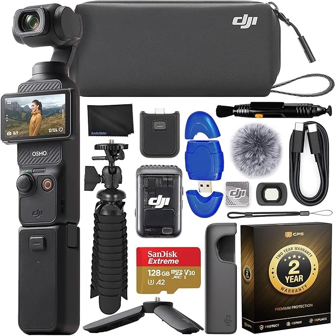 DJI Osmo Pocket 3 Creator Combo Gimbal Stabilizer with 1" CMOS & 4k/120fps