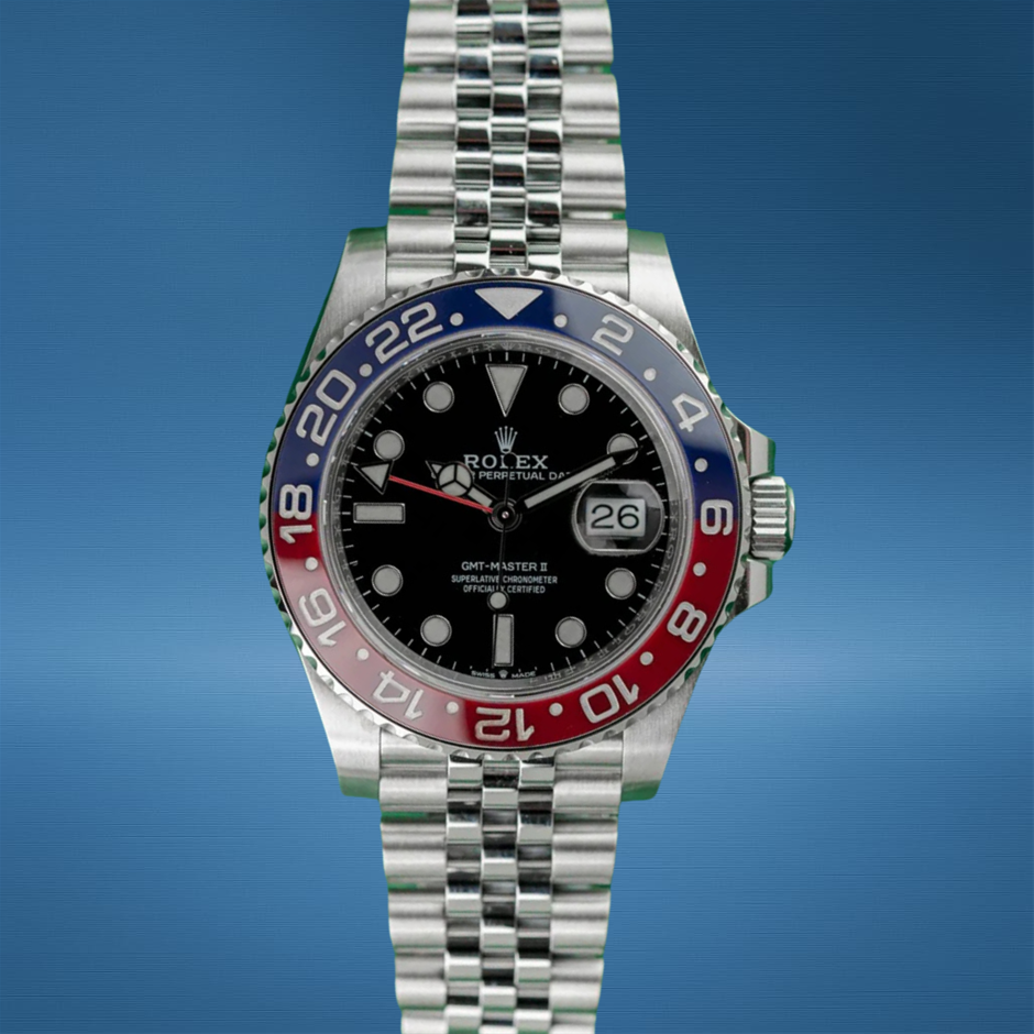 ROLEX GMT-MASTER II PEPSI 40MM STAINLESS STEEL 126710BLRO AUTOMATIC BXP&COA