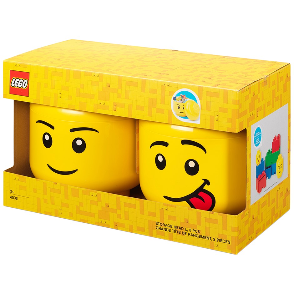 LEGO Storage Heads 2 Pack. NB: no box, has marks