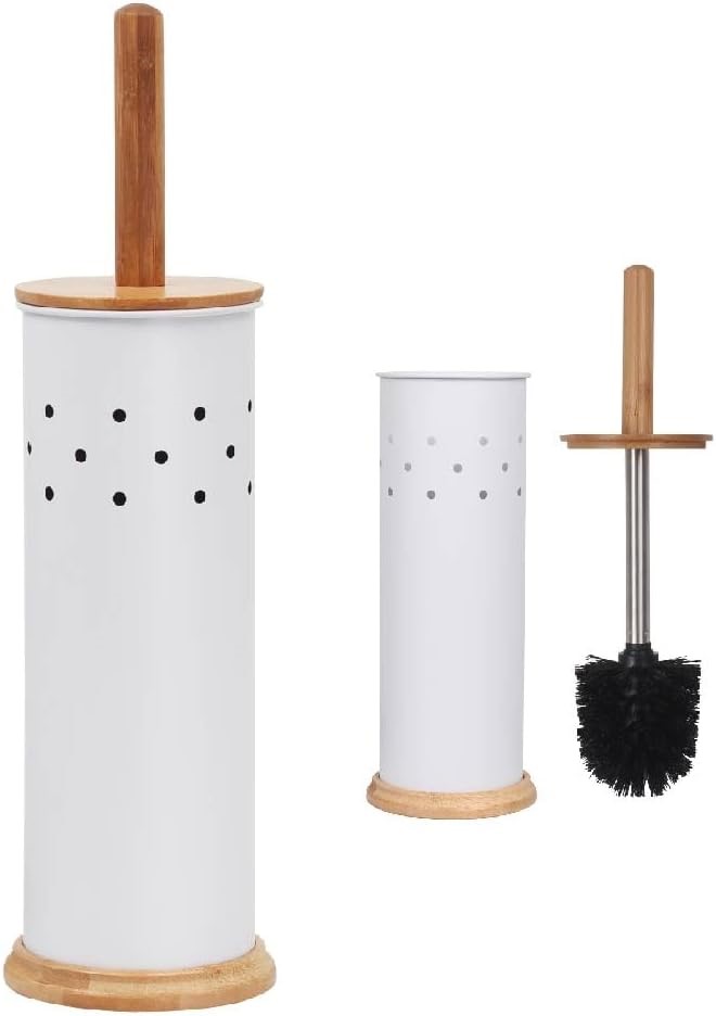 ECO BASICS Toilet Set, White - Sustainable Bamboo, Rust-Resistant Chrome, R