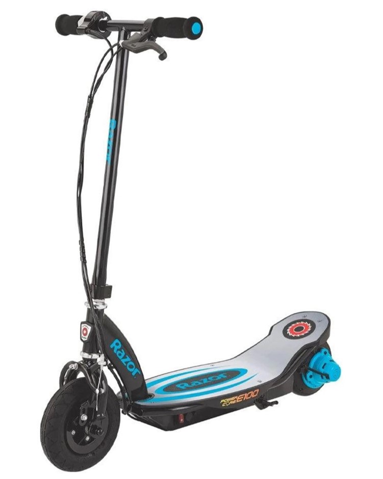 RAZOR PowerCore E100 Electric Scooter - Blue Aluminium Deck 100W 24V 8Y+ NB