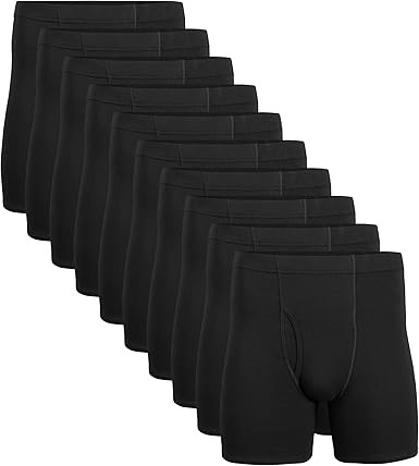 10 Pack x GILDAN Men's Underwear Covered Waistband Boxer Briefs, Small, Mul