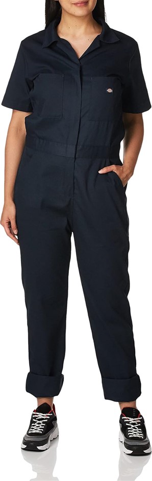 DICKIES Women's Short Sleeve Flex Coverall, Size XL, Dark Navy, FV332FDN.