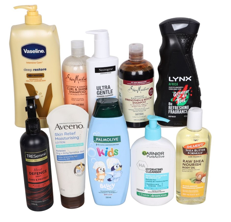 10 x Assorted Hair Care & Skin Care Products, Incl: PALMOLIVE, AVEENO & Mor