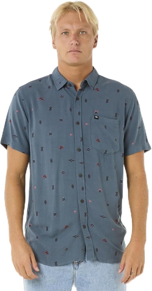 RIP CURL Men's Max Energy Short Sleeve Shirt, Size XL, Pine Night, 04XMSH.