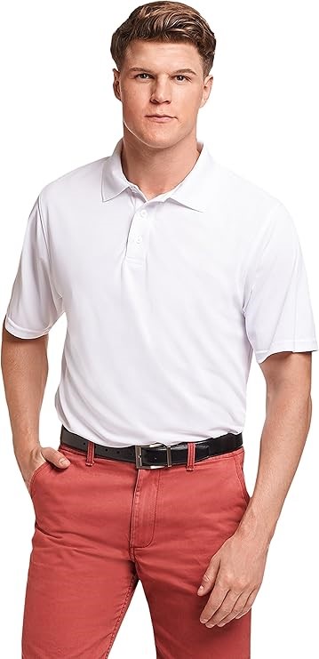 RUSSELL ATHLETIC Men's Dri-Power Performance Golf Polo Shirt, Size 3XL, Whi