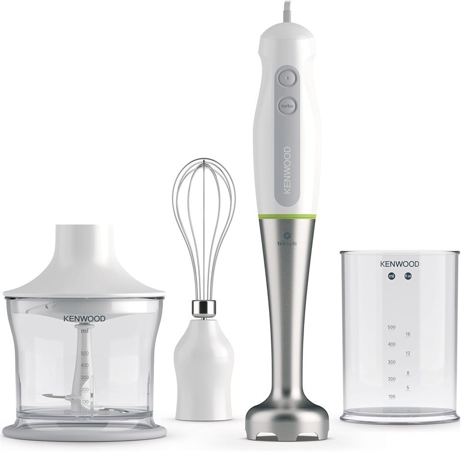 KENWOOD Triblade Hand Blender, Stainless Steel Blade, 600W Motor with Turbo