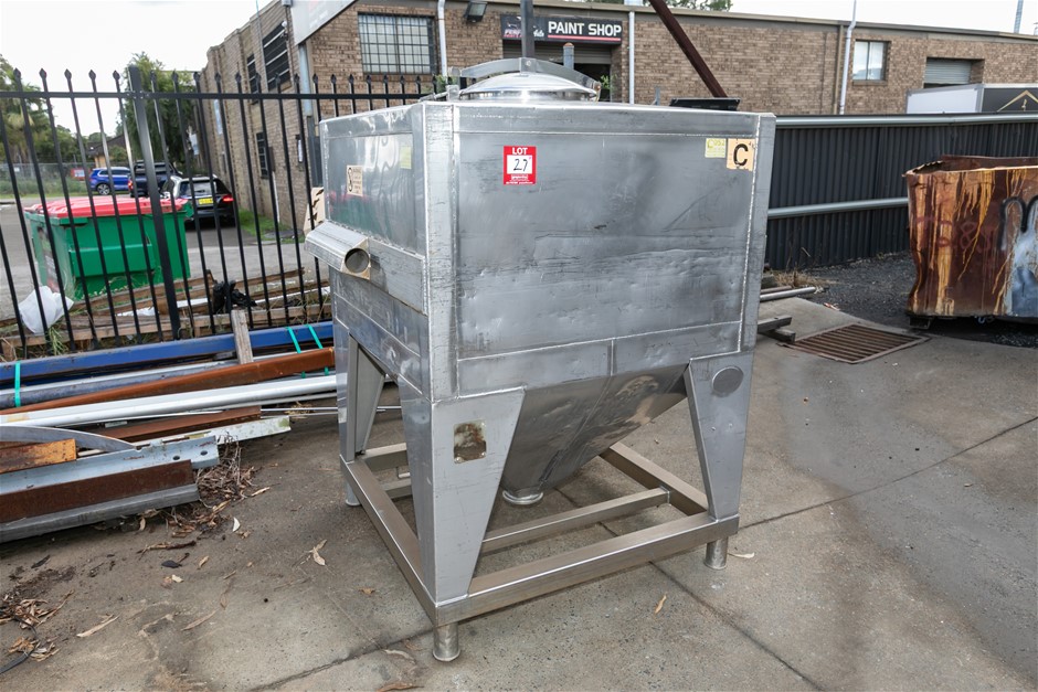 S.T.M Stainless Steel Hopper Bin with Welded Stand