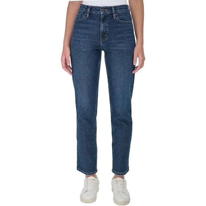CALVIN KLEIN Women's Straight Jean, Size 6/28, 99% Cotton, Pier/Dark Blue (