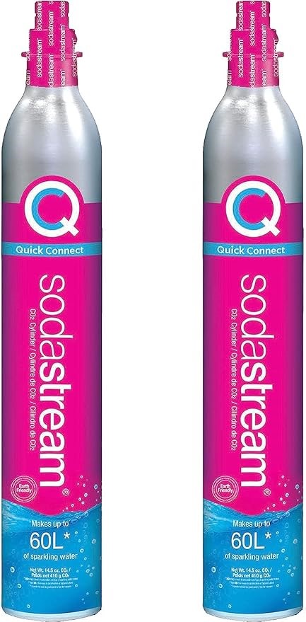 2 x SODASTREAM Quick Connect CO2 Cylinder, 60L. N.B: Both Cylinders are not