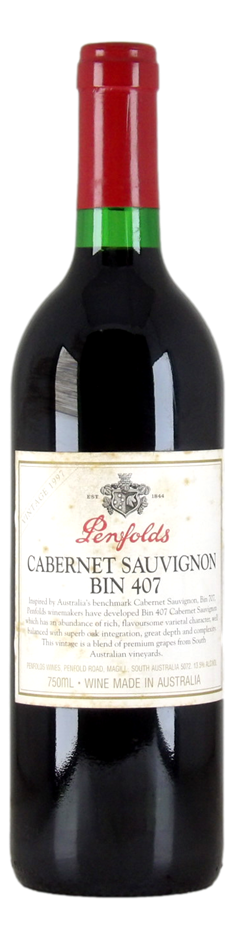 Penfolds `Bin 407` Cabernet Sauvignon 1997 (1 x 750mL) SA.