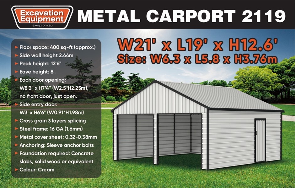 21ft x 19ft Garage / Carport(Unused)