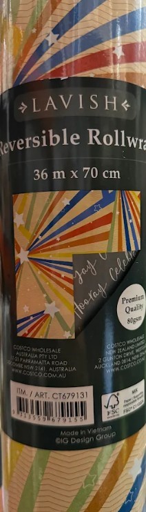 LAVISH Reversible Gift Wrap, 36m x 70cm, Premium Quality. Sealed!
