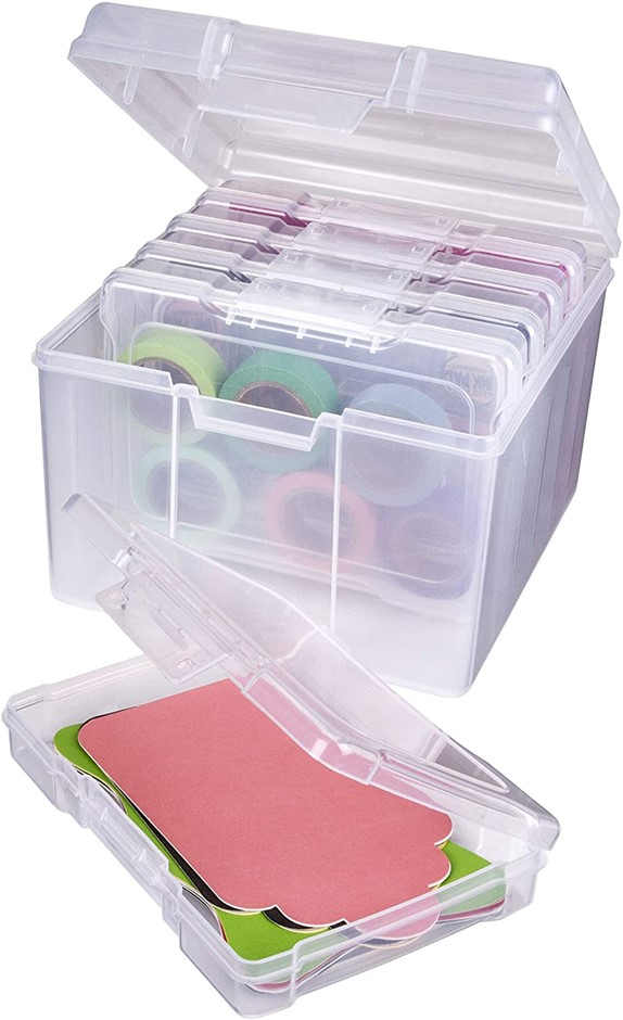ArtBin 6947ZZ Photo & Craft Organizer Set Large Box w/ 5 Plastic Storage Ca