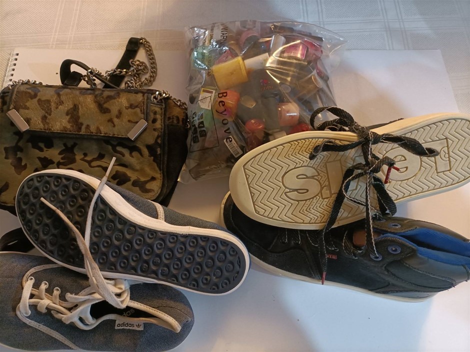 Adidas and Levi's Shoes, Used Nail Polish, Evening Bag Minor Use