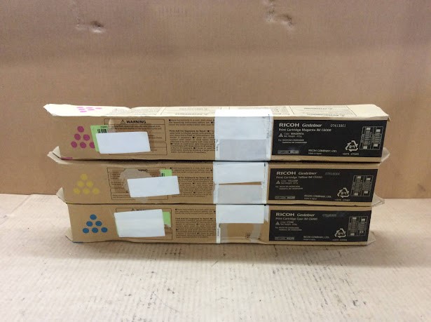 Ricoh IM C6000 Cartridge/Yellow/Cyan Print Cartridges - New (Lot of 3)