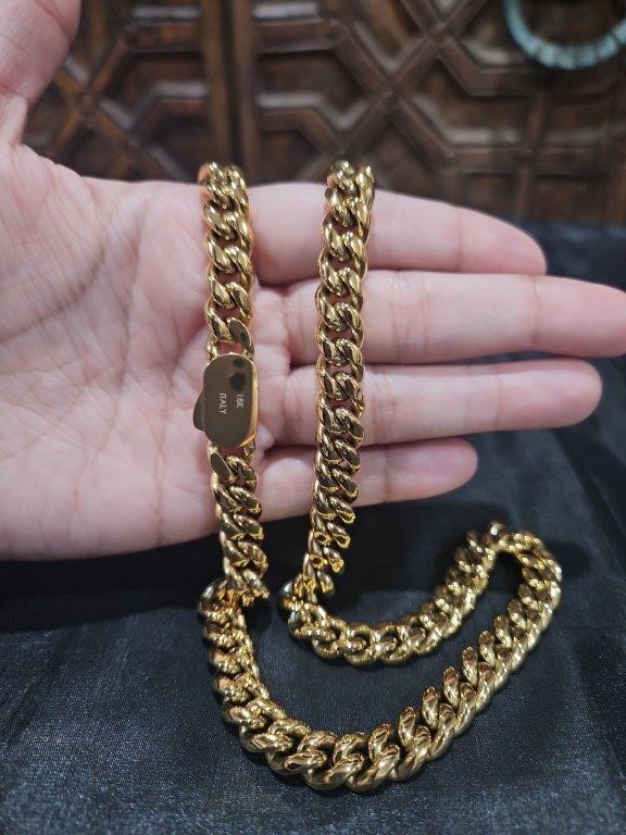 18k Italy Stamped Yellow Gold Filled Chain-Quality Guarantee-70cm