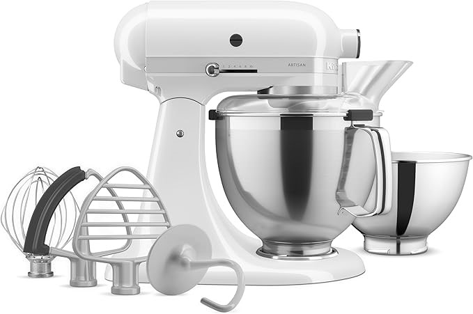 KITCHENAID 300W 10 Speed Tilt-Head Stand Mixer, White, KSM195.